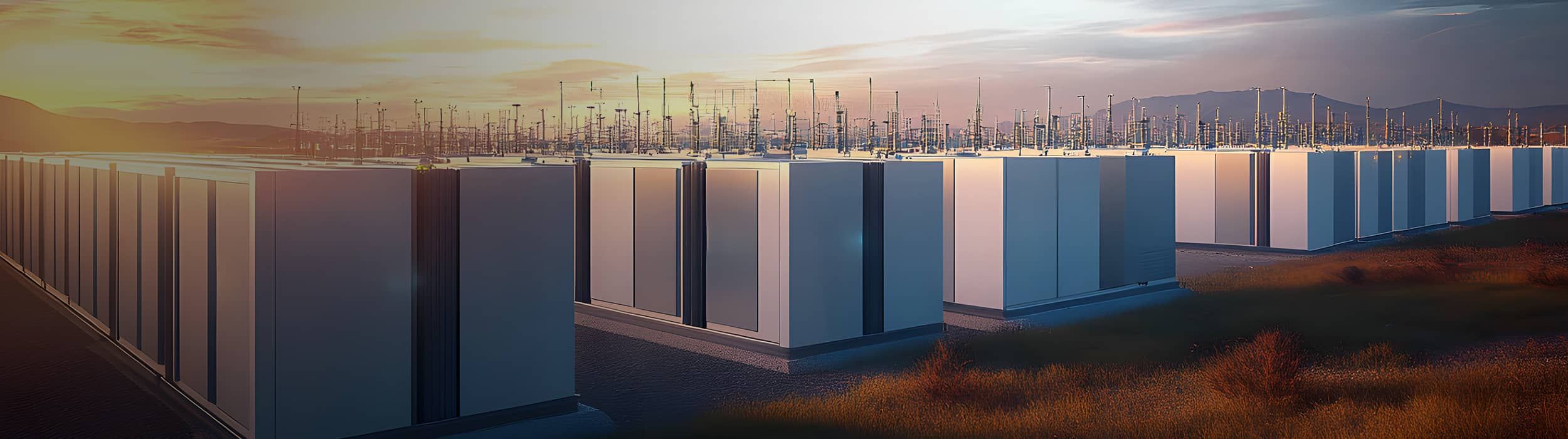 Battery solar farm background