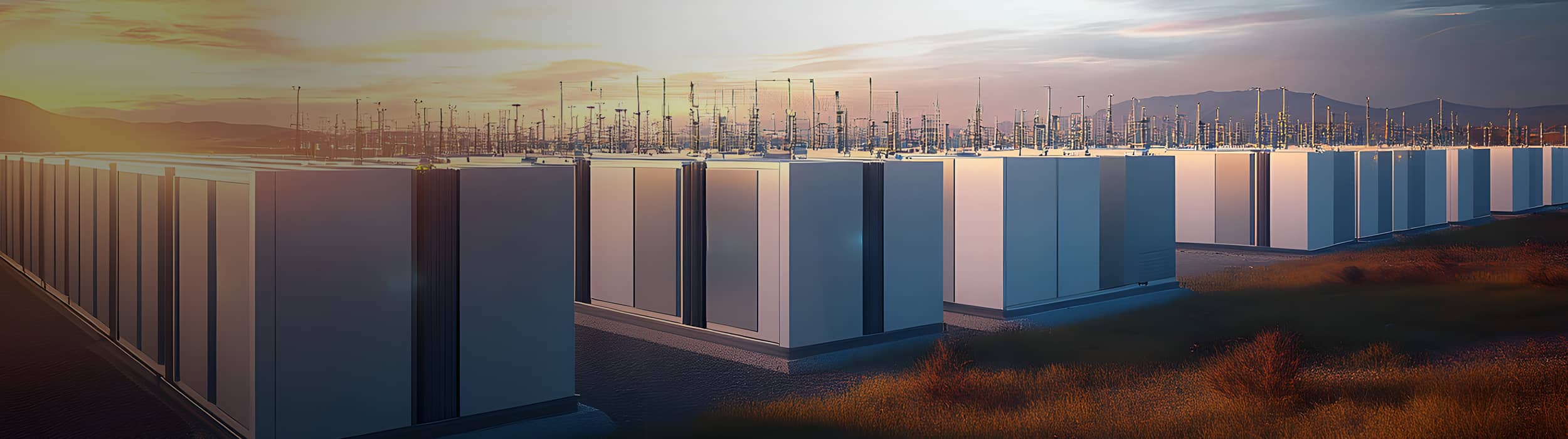 Battery solar farm background